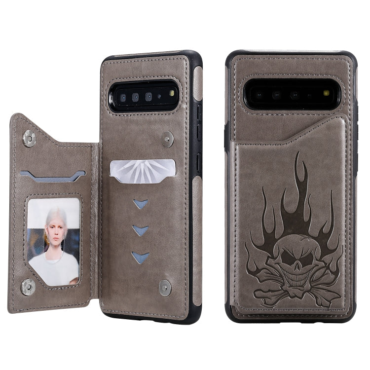 Skull Head Embossing Pattern Shockproof Protective Case with Holder & Card Slots & Wallet, Series 3 My Store