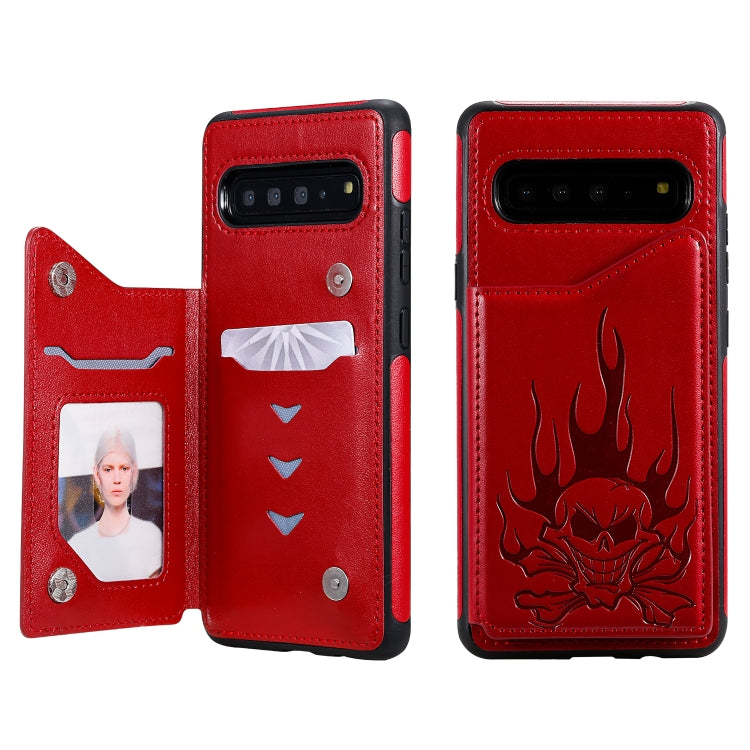 Skull Head Embossing Pattern Shockproof Protective Case with Holder & Card Slots & Wallet, Series 3 My Store