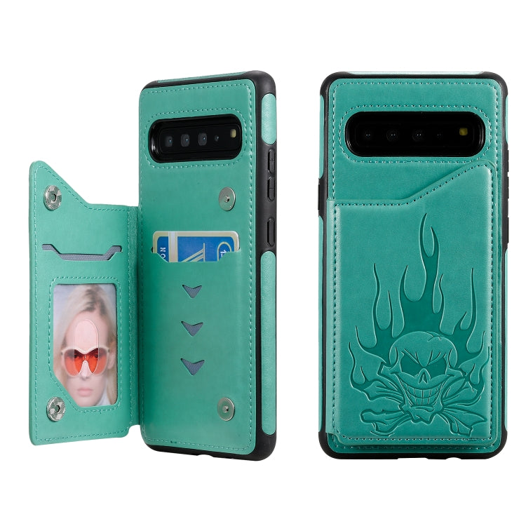 Skull Head Embossing Pattern Shockproof Protective Case with Holder & Card Slots & Wallet, Series 3 My Store