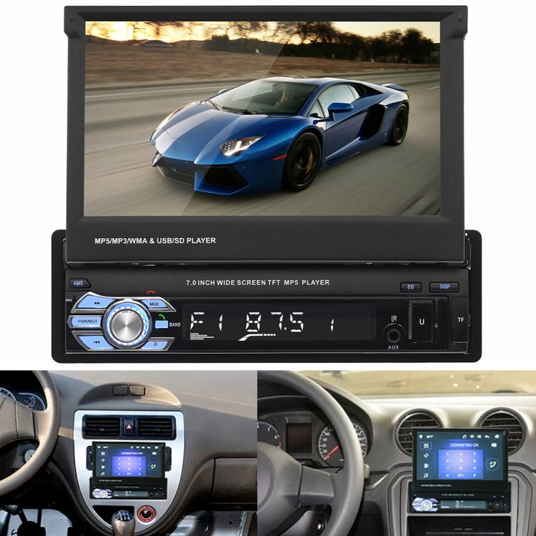 9601 7 inch Car Retractable MP5 Player Supports Bluetooth Hand-free Calling Reverse