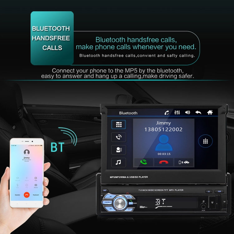 9601 7 inch Car Retractable MP5 Player Supports Bluetooth Hand-free Calling Reverse ÎҵÄÉ̵ê