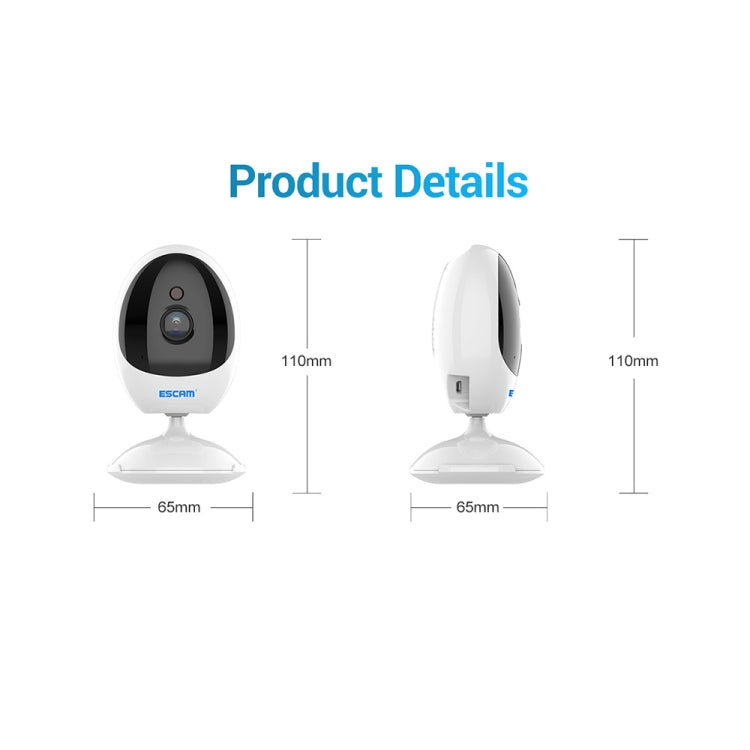 ESCAM QF006 3MP 1296P HD Indoor Wireless PTZ IP Camera IR Night Vision AI Humanoid Detection Home Security CCTV Monitor