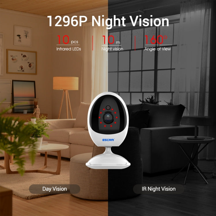 ESCAM QF006 3MP 1296P HD Indoor Wireless PTZ IP Camera IR Night Vision AI Humanoid Detection Home Security CCTV Monitor