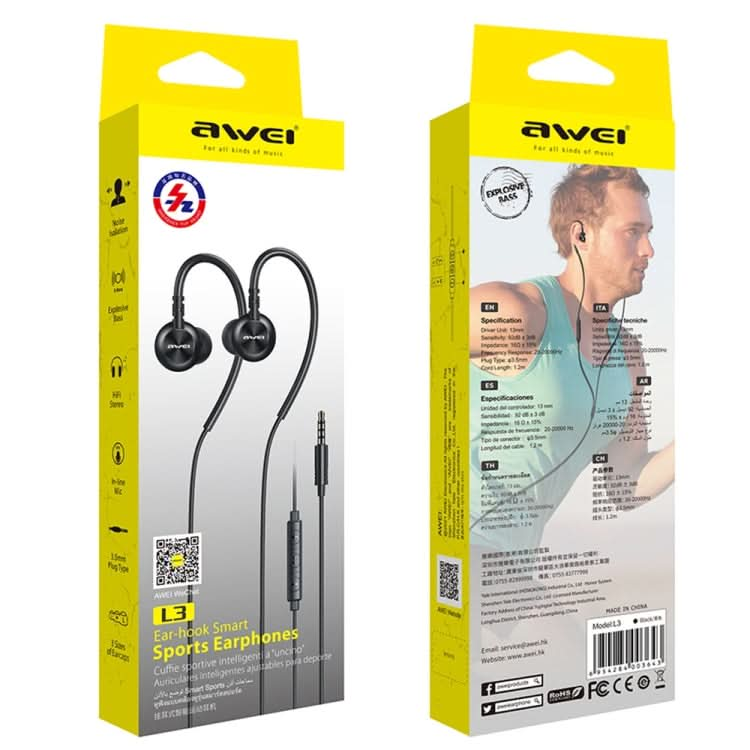 awei L3 1.2m Mini Stereo In-ear Earphones