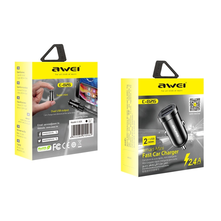 awei C-826 Mini Dual USB 2.4A Car Charger ÎҵÄÉ̵ê