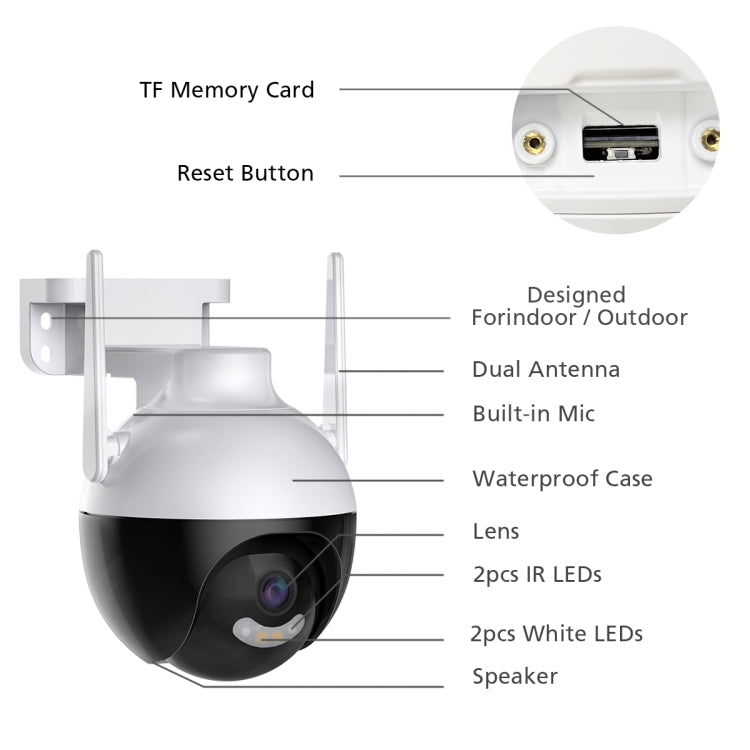 A18 4MP HD Wireless WiFi Smart Surveillance Camera, Specification:AU Plug