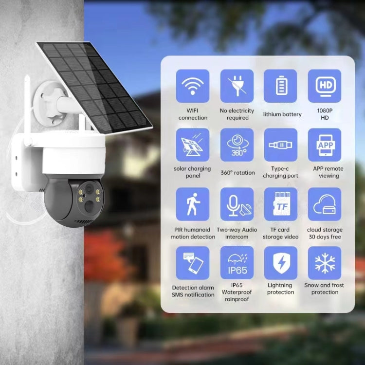 T34 2MP HD IP66 Waterproof Wireless WiFi Solar Camera