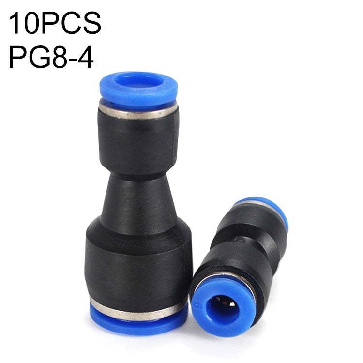 LAIZE 10pcs Plastic Reducing Straight Pneumatic Quick Fitting Connector