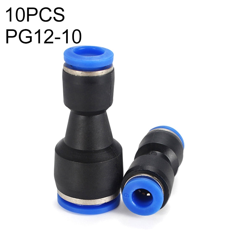 LAIZE 10pcs Plastic Reducing Straight Pneumatic Quick Fitting Connector