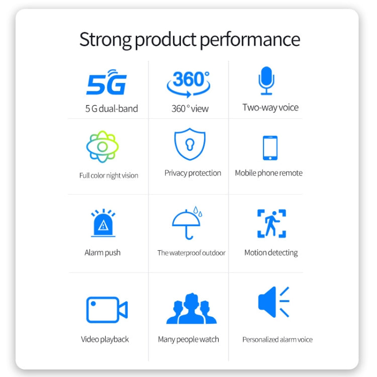 QX65 2MP HD IP66 Waterproof 5G Dual Band Wireless WiFi Camera, Specification:EU Plug Reluova