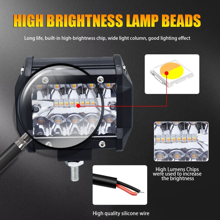 3 Row Car LED Strip Light Working Refit Off-road Vehicle Lamp Roof Strip Light with Yellow White Flash