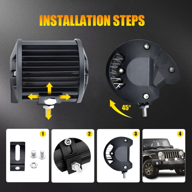 3 Row Car LED Strip Light Working Refit Off-road Vehicle Lamp Roof Strip Light with Yellow White Flash-Reluova