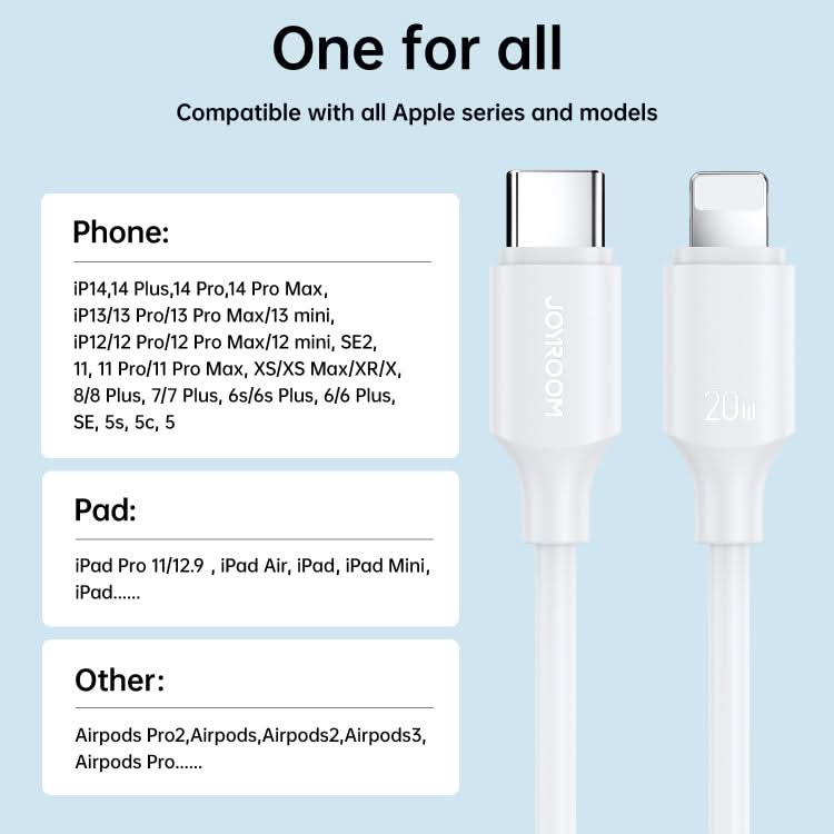 JOYROOM S-CL020A9 20W USB-C/Type-C to 8 Pin Fast Charging Data Cable