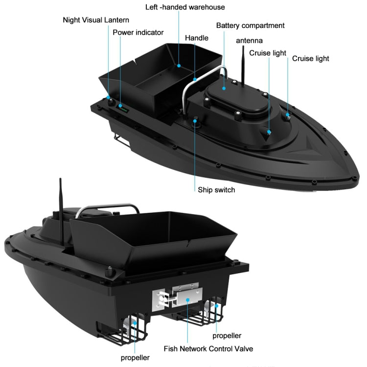 Multi-function Intelligent Remote Control Nest Ship Fishing Bait Boat, Without Decoupler