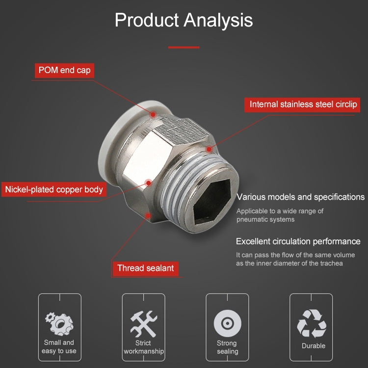 LAIZE PC Straight Pneumatic Quick Fitting Connector My Store