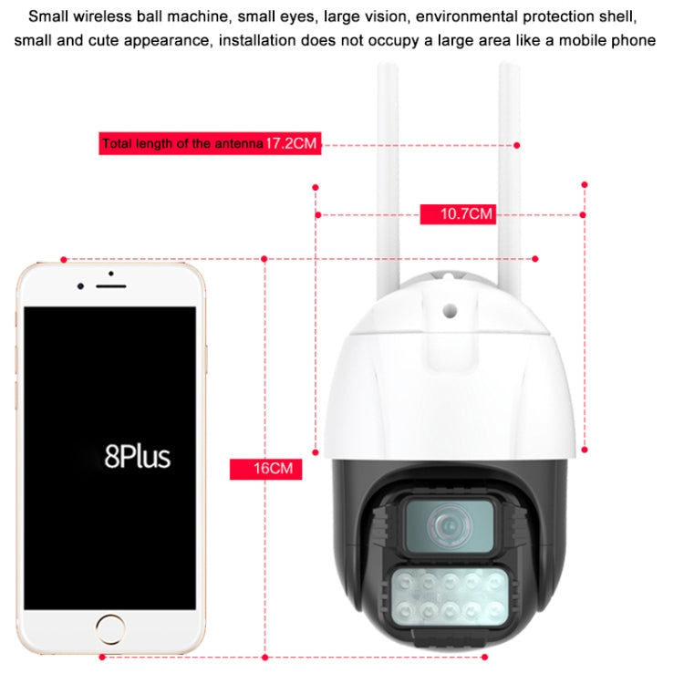 QX67 3MP Humanoid Recognition AI Alarm WiFi Dome IP Camera, US Plug