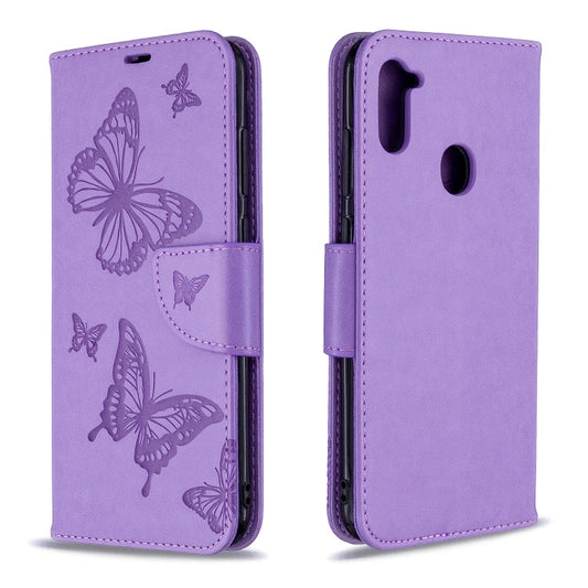 Two Butterflies Embossing Pattern Horizontal Flip Leather Case with Holder & Card Slot & Wallet & Lanyard My Store