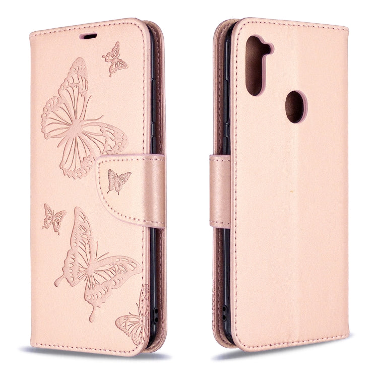 Two Butterflies Embossing Pattern Horizontal Flip Leather Case with Holder & Card Slot & Wallet & Lanyard My Store