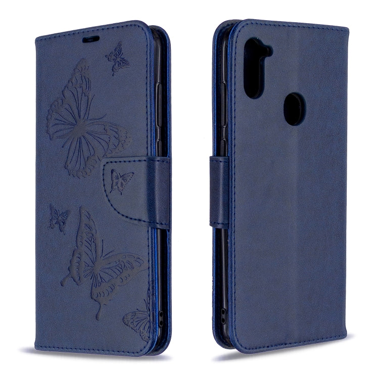 Two Butterflies Embossing Pattern Horizontal Flip Leather Case with Holder & Card Slot & Wallet & Lanyard My Store