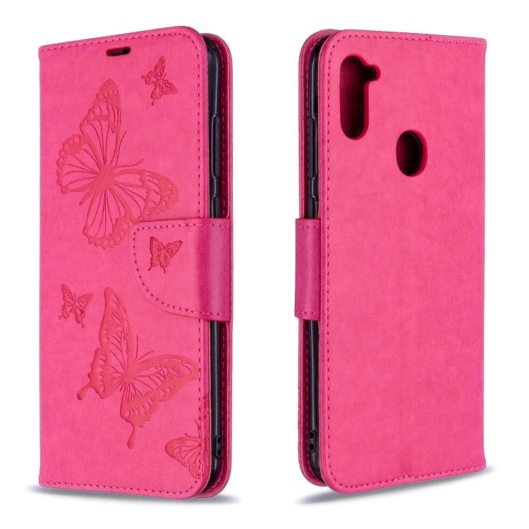 Two Butterflies Embossing Pattern Horizontal Flip Leather Case with Holder & Card Slot & Wallet & Lanyard My Store