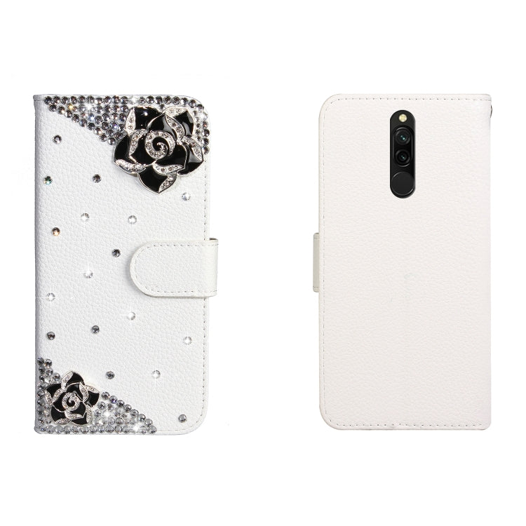 Horizontal Flip Solid Color Rhinestones Leather Case with Card Slot & Wallet & Holder My Store