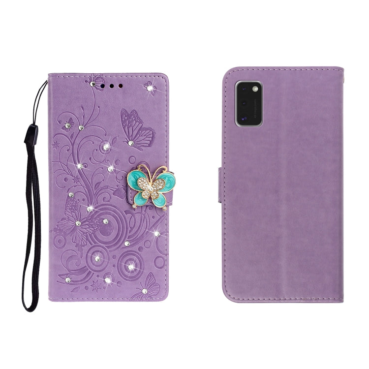 Horizontal Rhinestone Butterfly Embossed Leather Case with Card Slot & Wallet & Holder My Store