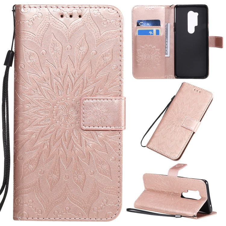 Pressed Printing Sunflower Pattern Horizontal Flip PU Leather Case with Holder & Card Slots & Wallet & Lanyard, Series 3