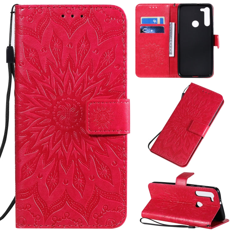 Pressed Printing Sunflower Pattern Horizontal Flip PU Leather Case with Holder & Card Slots & Wallet & Lanyard, Series 4