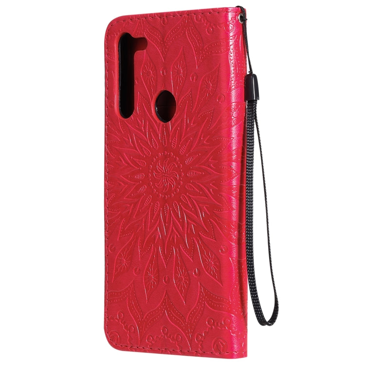 Pressed Printing Sunflower Pattern Horizontal Flip PU Leather Case with Holder & Card Slots & Wallet & Lanyard, Series 4