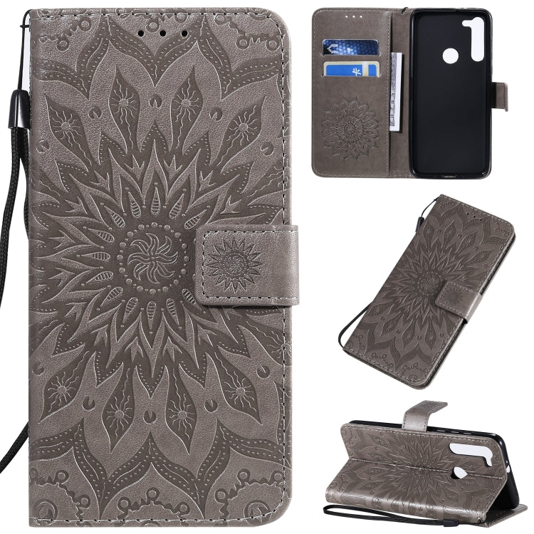 Pressed Printing Sunflower Pattern Horizontal Flip PU Leather Case with Holder & Card Slots & Wallet & Lanyard, Series 4