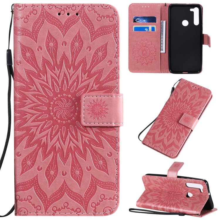 Pressed Printing Sunflower Pattern Horizontal Flip PU Leather Case with Holder & Card Slots & Wallet & Lanyard, Series 4