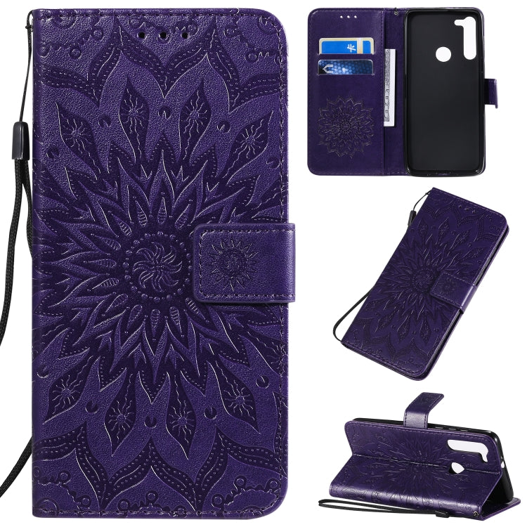 Pressed Printing Sunflower Pattern Horizontal Flip PU Leather Case with Holder & Card Slots & Wallet & Lanyard, Series 4