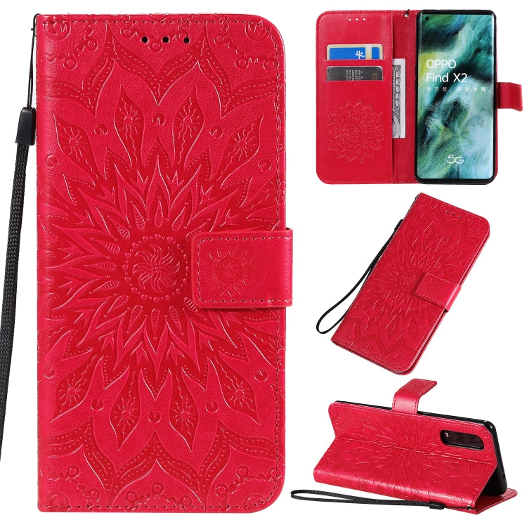 Pressed Printing Sunflower Pattern Horizontal Flip PU Leather Case with Holder & Card Slots & Wallet & Lanyard, Series 4