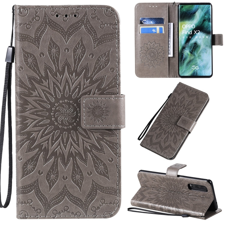 Pressed Printing Sunflower Pattern Horizontal Flip PU Leather Case with Holder & Card Slots & Wallet & Lanyard, Series 4