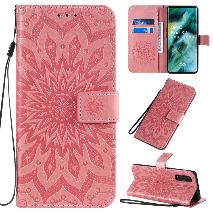 Pressed Printing Sunflower Pattern Horizontal Flip PU Leather Case with Holder & Card Slots & Wallet & Lanyard, Series 4