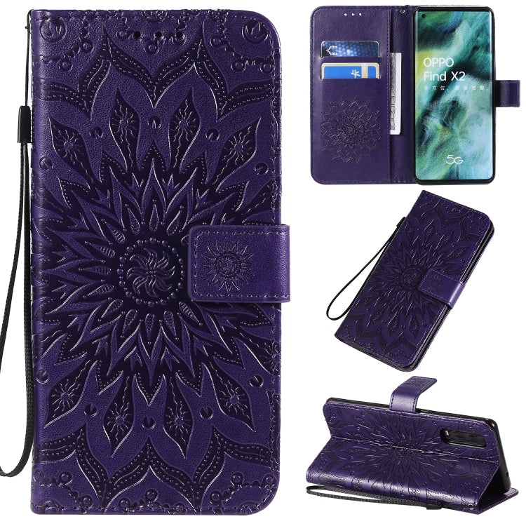 Pressed Printing Sunflower Pattern Horizontal Flip PU Leather Case with Holder & Card Slots & Wallet & Lanyard, Series 4