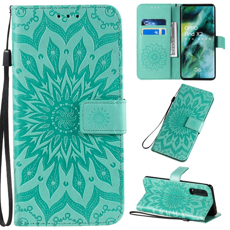 Pressed Printing Sunflower Pattern Horizontal Flip PU Leather Case with Holder & Card Slots & Wallet & Lanyard, Series 4