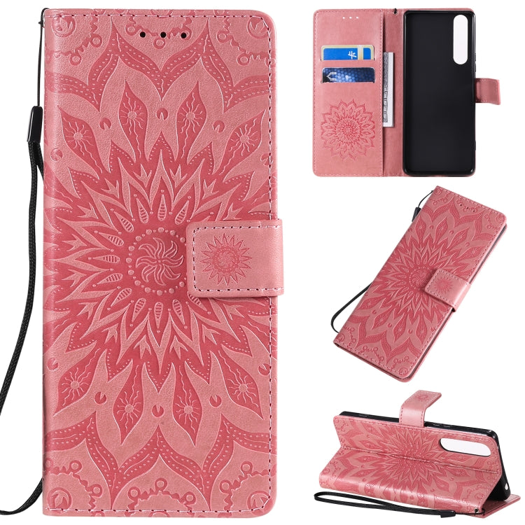 Pressed Printing Sunflower Pattern Horizontal Flip PU Leather Case with Holder & Card Slots & Wallet & Lanyard, Series 1 My Store