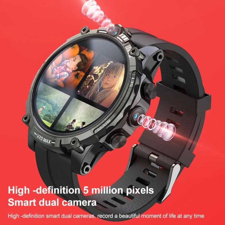 V20 Max 1.6 inch WiFi 4G SIM Card Dual Camera Smart Watch