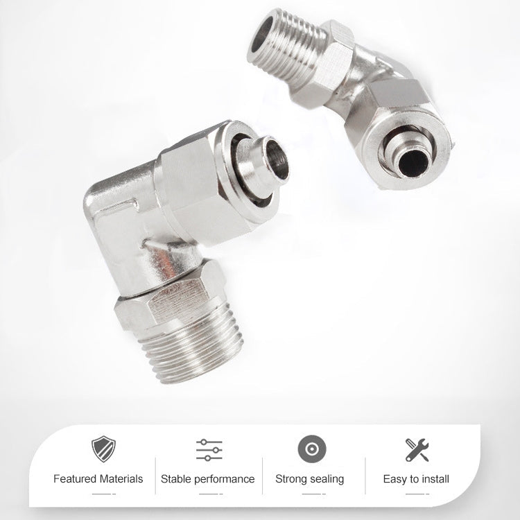 LAIZE Nickel Plated Copper Trachea Quick Fitting Twist Swivel Elbow Lock Female Connector My Store