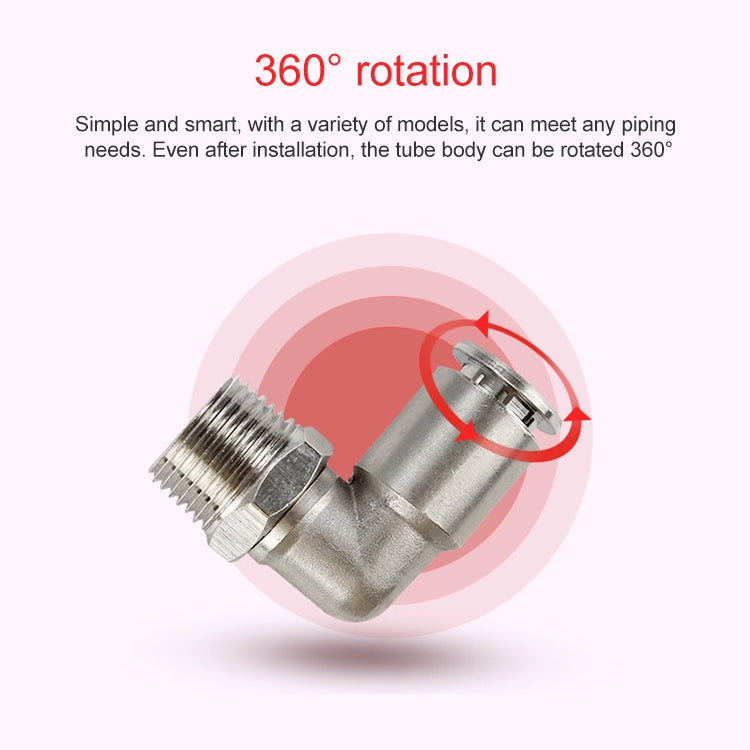 LAIZE Nickel Plated Copper Elbow Male Thread Pneumatic Quick Fitting Connector My Store