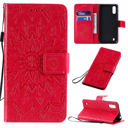 Pressed Printing Sunflower Pattern Horizontal Flip PU Leather Case with Holder & Card Slots & Wallet & Lanyard, Series 1