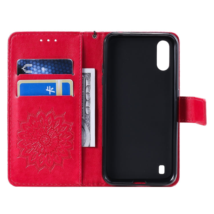 Pressed Printing Sunflower Pattern Horizontal Flip PU Leather Case with Holder & Card Slots & Wallet & Lanyard, Series 1