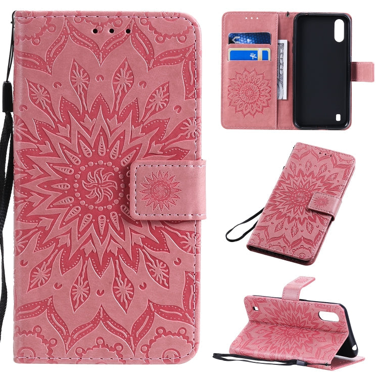 Pressed Printing Sunflower Pattern Horizontal Flip PU Leather Case with Holder & Card Slots & Wallet & Lanyard, Series 1