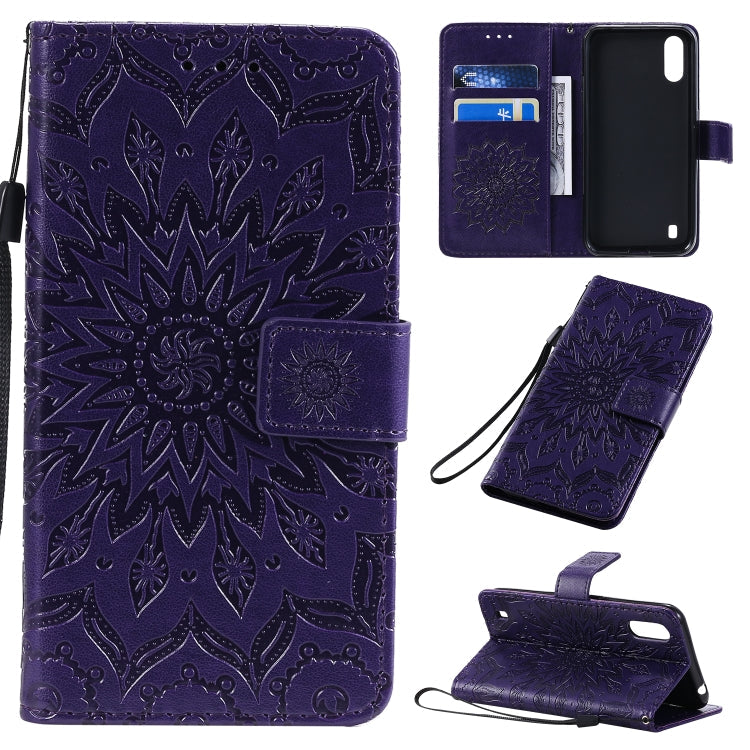 Pressed Printing Sunflower Pattern Horizontal Flip PU Leather Case with Holder & Card Slots & Wallet & Lanyard, Series 1