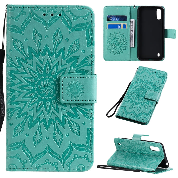 Pressed Printing Sunflower Pattern Horizontal Flip PU Leather Case with Holder & Card Slots & Wallet & Lanyard, Series 1