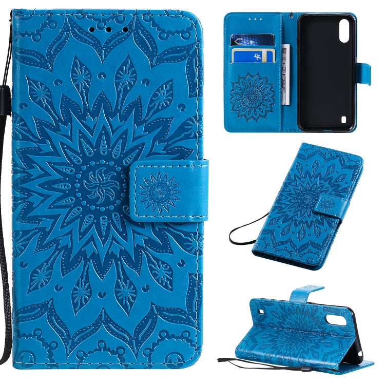 Pressed Printing Sunflower Pattern Horizontal Flip PU Leather Case with Holder & Card Slots & Wallet & Lanyard, Series 1