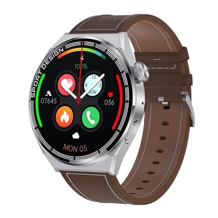 MD3MAX 1.39 inch Round Screen Leather Strap Smart Watch Supports Heart Rate Monitoring/Blood Oxygen Monitoring