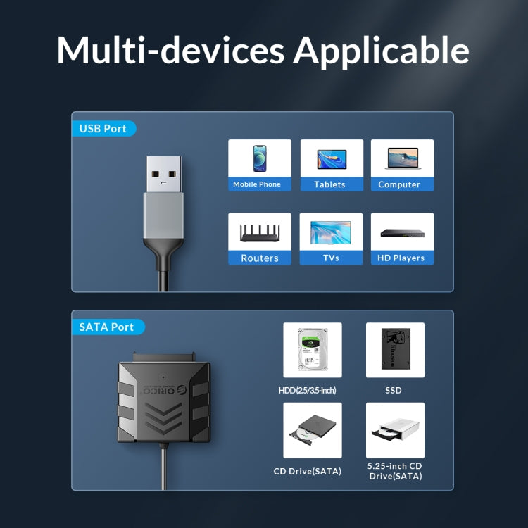 ORICO UTS1 USB 3.0 2.5-inch SATA HDD Adapter with 12V 2A Power Adapter