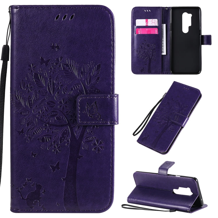 Tree & Cat Pattern Pressed Printing Horizontal Flip PU Leather Case with Holder & Card Slots & Wallet & Lanyard, Series 6 My Store